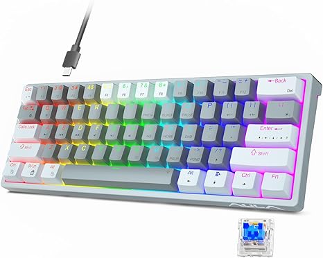 AULA F3261 RGB Gaming Mechanical Keyboard Gray+white AULA F3261 RGB Gaming Mechanical Keyboard Gray+white